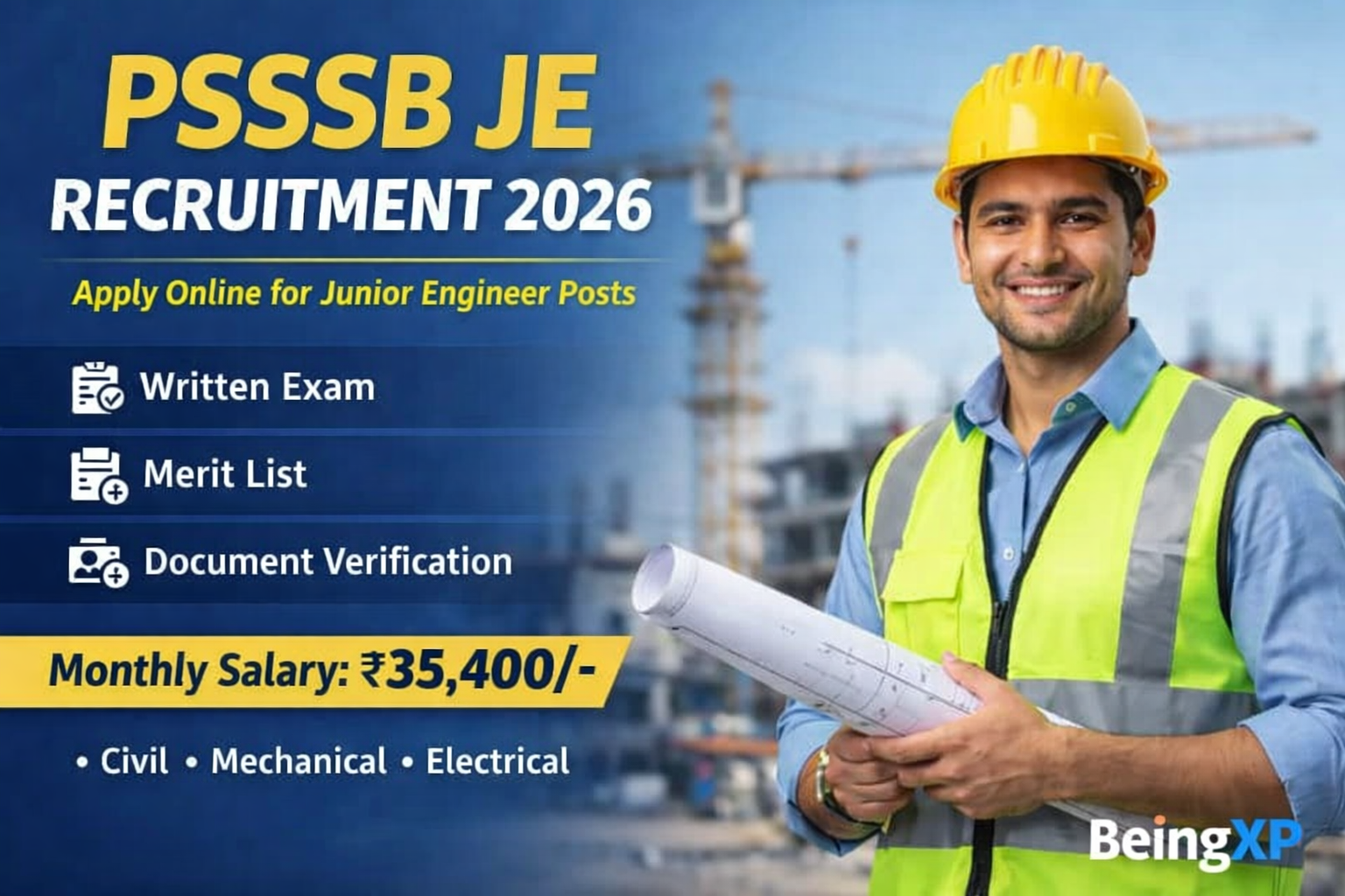 PSSSB JE Recruitment 2026 – Civil, Mechanical & Electrical Jobs
