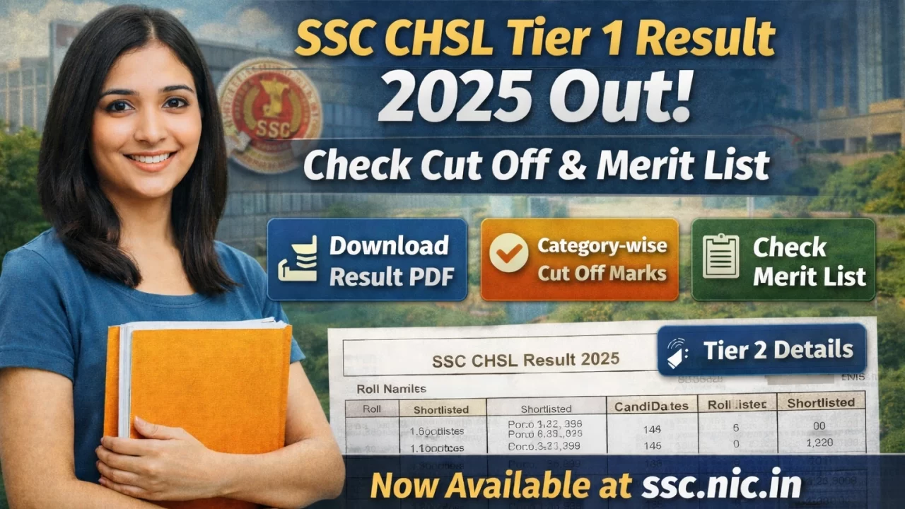 SSC CHSL Tier 1 Result 2025 Out: Check Cut Off & Merit List