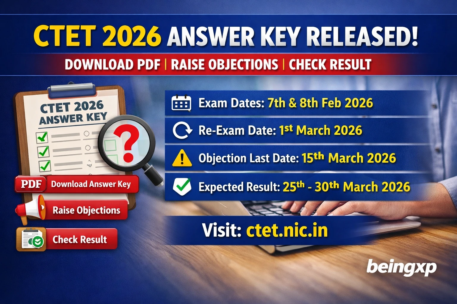 CTET Answer Key 2026 Released | Download PDF