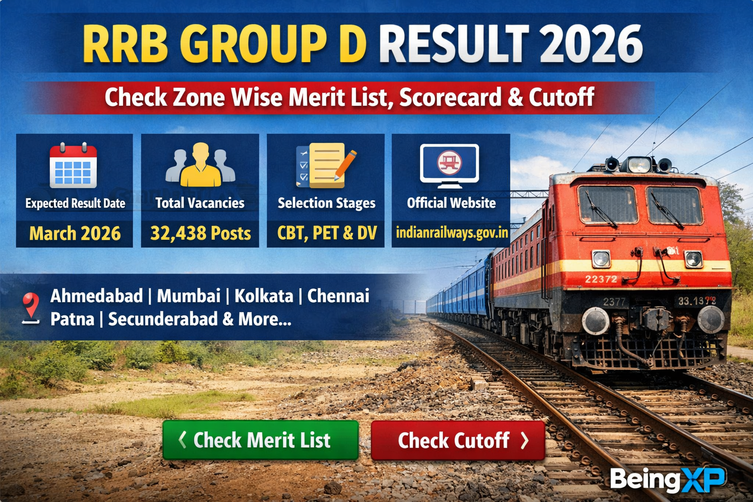 RRB Group D Result 2026: Zone Wise Scorecard & Merit List